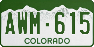CO license plate AWM615