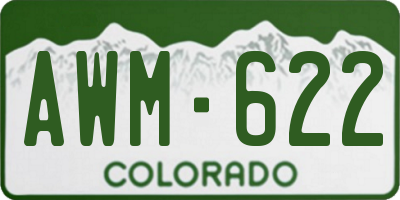 CO license plate AWM622