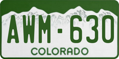CO license plate AWM630
