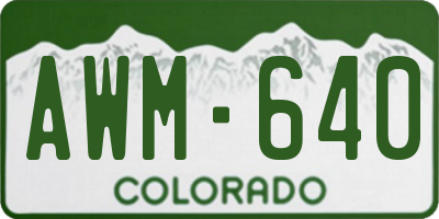 CO license plate AWM640