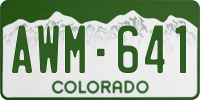 CO license plate AWM641