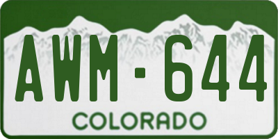 CO license plate AWM644