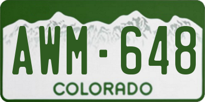CO license plate AWM648
