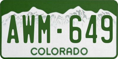 CO license plate AWM649