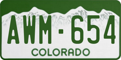 CO license plate AWM654