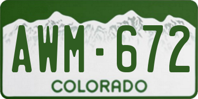 CO license plate AWM672