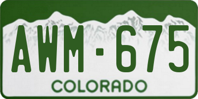 CO license plate AWM675