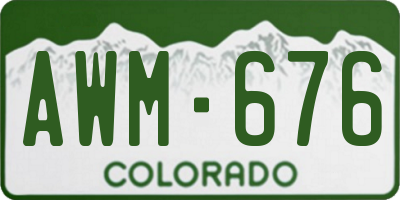 CO license plate AWM676