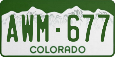 CO license plate AWM677