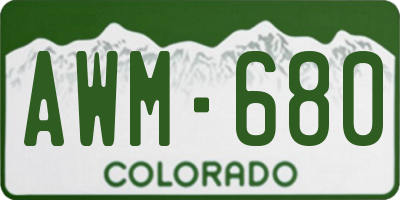 CO license plate AWM680