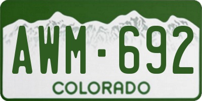 CO license plate AWM692
