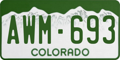 CO license plate AWM693
