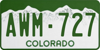 CO license plate AWM727