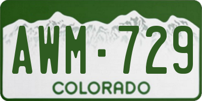 CO license plate AWM729