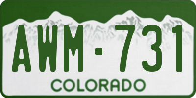 CO license plate AWM731