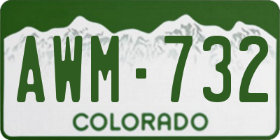 CO license plate AWM732