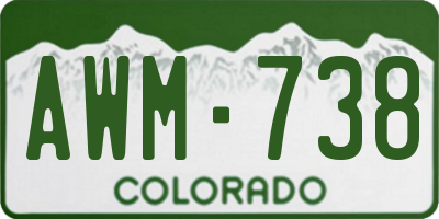 CO license plate AWM738