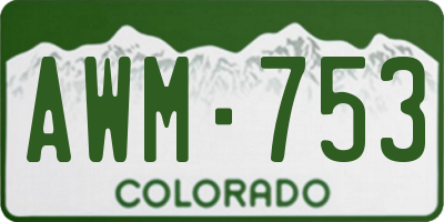 CO license plate AWM753