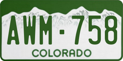 CO license plate AWM758