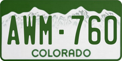 CO license plate AWM760