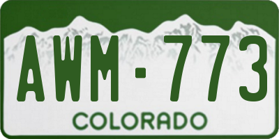 CO license plate AWM773