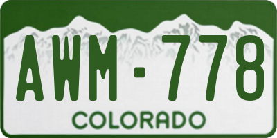 CO license plate AWM778