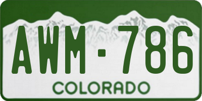 CO license plate AWM786