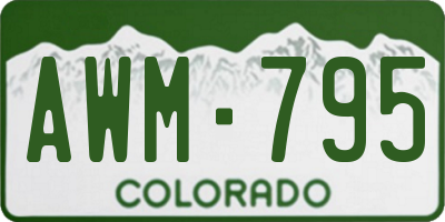 CO license plate AWM795