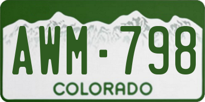 CO license plate AWM798