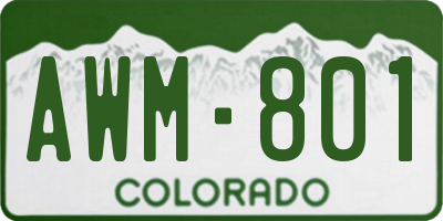 CO license plate AWM801