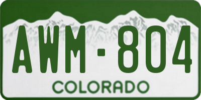 CO license plate AWM804