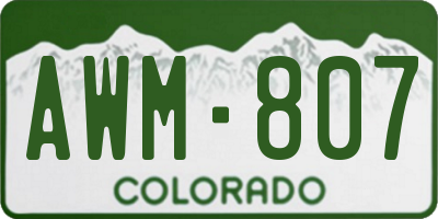 CO license plate AWM807