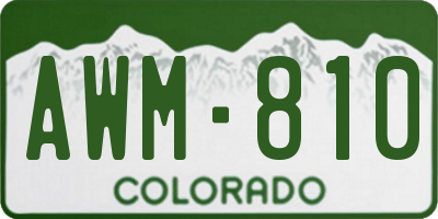 CO license plate AWM810