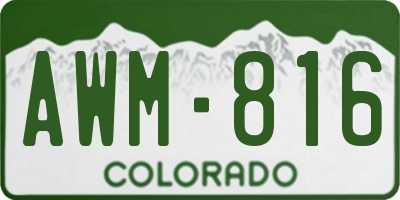 CO license plate AWM816