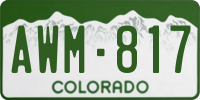 CO license plate AWM817