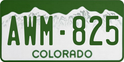 CO license plate AWM825