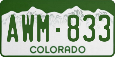 CO license plate AWM833