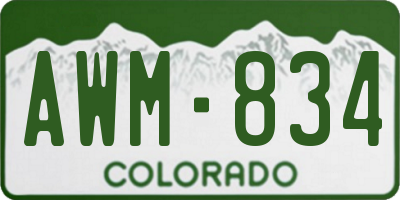 CO license plate AWM834