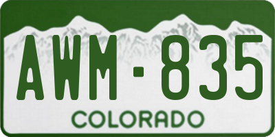 CO license plate AWM835