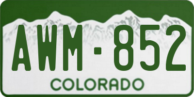 CO license plate AWM852
