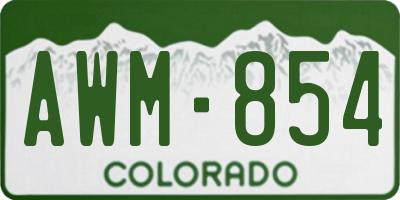 CO license plate AWM854