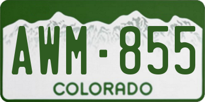 CO license plate AWM855