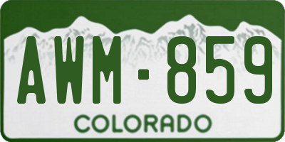 CO license plate AWM859