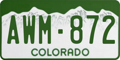 CO license plate AWM872