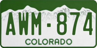 CO license plate AWM874