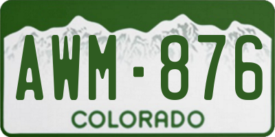 CO license plate AWM876