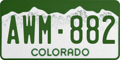 CO license plate AWM882