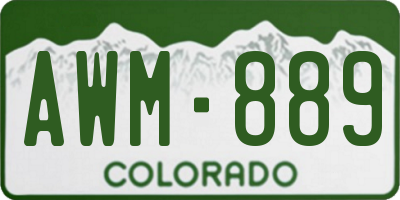 CO license plate AWM889