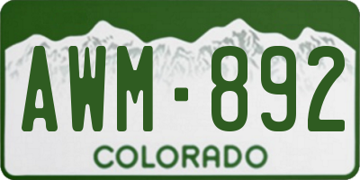 CO license plate AWM892