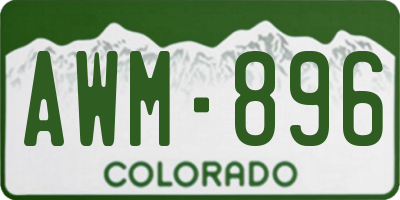CO license plate AWM896